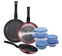 Confezione da 3 aste Ø20/24 e 28 cm + set di 5 pz di pedali con coperchio blu