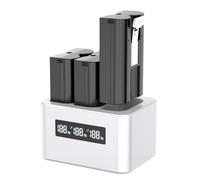 Confezione da 3 batterie di ricambio da 3,65 V 6040 mAh con stazione di ricarica, display digitale LED, porta di ricarica di tipo C, per campanello ad anello 2/3/4, 3Plus, fotocamera Spotlight e Stick