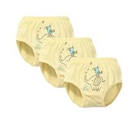 Confezione da 3 Biancheria Intima Bambina Mutandine in Cotone da 0-4 Anni Piccola Bambino, Mutandine delle Neonate Undies Confortevoli,Copripannolino Neonata,Slip Senza (01-Yellow, 12-18 Months)