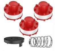 Confezione da 3 bobine di filo di ricambio + 1 copertura della bobina + 1 molla per decespugliatore Einhell, compatibili con GE-CT 36/30 Li E, Agillo 36/255 BL, Agillo 18/200, ricambio per 3405096