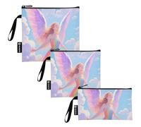 Confezione da 3 borse riutilizzabili per bambini, con angoli di colore arcobaleno, borsa portatile per pannolini, per bambini, studenti, adulti
