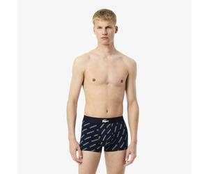 Confezione da 3 boxer in cotone elasticizzato stampato Lacoste Blu S Message