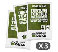 Confezione da 3 bustine di Tintura Tessile - Verde oliva - tinture universali per abbigliamento e tessuti naturali