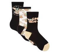 Confezione da 3 calzini Baby Yoda Grogu The Manadalorian - Nero e Bianco- Per ragazza e donna - EUR 37-42