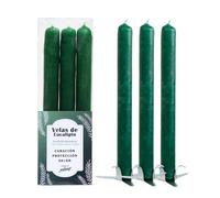 Confezione da 3 candele Eucalipto Verde Artigianale, fatte a mano, mantello a strato, rituale per la guarigione fisica, la salute mentale e il benessere | aroma rinfrescante e lenitivo