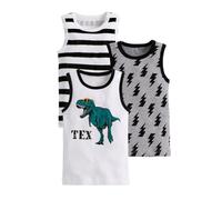Confezione da 3 Canottiere Dinosaurs per Bambini Magliette Intime Senza Maniche in Cotone 3pezzi (Light Gray1, 3-4 Years)
