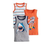 Confezione da 3 Canottiere Dinosaurs per Bambini Magliette Intime Senza Maniche in Cotone 3pezzi (Orange, 9-10 Years)