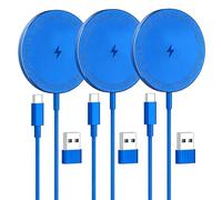 Confezione da 3 caricabatterie wireless magnetico da 15 W: tappetino di ricarica rapida Qi2 per iPhone Air 17 16 15 14 13 12 Pro Max, Samsung Galaxy S26 S25, Google Pixel 10, AirPods-Slim portatile