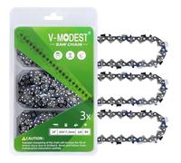 Confezione da 3 catene per motosega da 61 cm, 84 maglie, passo 1 cm, calibro 127 cm