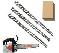 Confezione da 3 catene per motosega per barra da 30 cm, 3/8" LP 44 maglie, calibro 109,2 cm, catena di ricambio adatta per Stihl MS170 MS171 MSE170 MS192T e altri