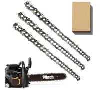 Confezione da 3 catene per motosega per barra da 35 cm, 3/8" LP 52 maglie di trasmissione calibro 0,1 cm, catena di ricambio adatta per Husqvarna, Hyundai, Einhell, McCulloch, Ryobi e altri (91P052X3)