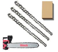 Confezione da 3 catene per motosega per barra da 40 cm, 56 maglie, passo 3/8", calibro 0,1 cm, catena di ricambio adatta per motoseghe Oregon Titan TTL758CHN, Einhell GH-EC 2040, McCulloch, Black &