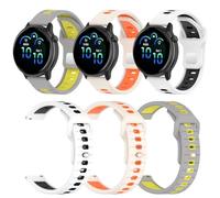 Confezione da 3 cinturini in morbido silicone compatibili con Garmin Vivoactive 6/5/3/3 music/forerunner 245, 20 mm, a sgancio rapido, regolabili, sportivi, traspiranti, per donne e uomini (F)