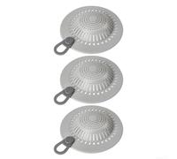 Confezione da 3 colini in silicone per scarico doccia (grigio, 3 pezzi) | silicone flessibile di alta qualità, resistente alla deformazione, materiale resistente all'età, uso di lunga durata