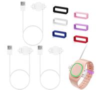 Confezione da 3 compatibili con caricabatterie Magic Band Plus e 6 blocchi, caricabatterie di ricambio da 1,9 m, compatibile solo con Disney-Magic Band+, protezioni per clip di sicurezza multicolore