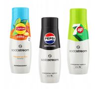 Confezione da 3 concentrati Sodastream: Ice Tea Peach Zero + Pepsi Max + 7up Fre