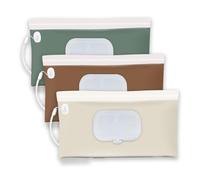 Confezione da 3 confezioni di salviette ricaricabili per bambini, per viaggi, dispenser di salviette portatili per pannolini, custodia ricaricabile in viaggio (stile terra)