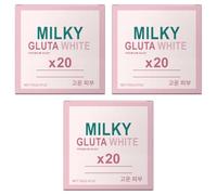 Confezione da 3 confezioni di sapone bianco al glutatione al latte 20x, sapone sbiancante glutatione e barra detergente nutriente delicata bagnoschiuma idratante per donne e uomini