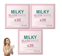 Confezione da 3 confezioni di sapone bianco al glutatione al latte 20x, sapone sbiancante glutatione e barra detergente nutriente delicata detergente corpo idratante per donne e uomini