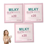 Confezione da 3 confezioni di sapone bianco al glutatione al latte 20x, sapone sbiancante glutatione e barra detergente nutriente delicata bagnoschiuma idratante per donne e uomini
