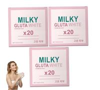 Confezione da 3 confezioni di sapone bianco al glutatione al latte 20x, sapone sbiancante glutatione e barra detergente nutriente delicata bagnoschiuma idratante per donne e uomini n. 1