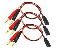 Confezione da 3 connettori per ricevitore stile Futaba a 4 mm, connettore a banana, adattatore per carica batteria, 20 AWG, 30 cm, cavo in silicone