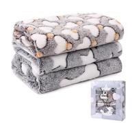Confezione da 3 coperte per cani e gatti, morbida e calda coperta in pile di flanella, ideale per cuccioli, gatti e cani di taglia piccola, media e grande, con stella/amore/osso (M, 76,2 x 50,8 cm)