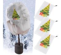 Confezione da 3 coperture invernali per piante, in tessuto non tessuto traspirante, con coulisse, protezione dal freddo, per arbusti, piante in vaso e piccoli alberi, ideali per Natale
