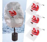 Confezione da 3 coperture invernali per piante, in tessuto non tessuto traspirante, con coulisse, protezione dal freddo, per arbusti, piante in vaso e piccoli alberi, ideali per Natale