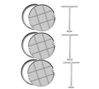 Confezione da 3 coperture invisibili per pozzetto con gancio di sollevamento, coperchio rotondo resistente per serbatoio settico e copertura di ispezione per uso interno/esterno, scarico a pavimento e