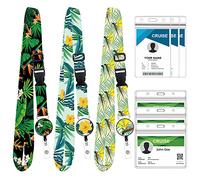 Confezione da 3 cordini retrattili da crociera, regolabili, con porta badge identificativo e fibbia staccabile, portachiavi per crociere Carnival Royal Caribbean, accessori essenziali da crociera (B