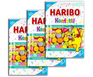 Confezione da 3 coriandoli Haribo, 3 gommini da 160 g