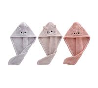 Confezione Da 3 Cuffie Per Asciugare I Capelli Per Gatti, Cuffie Per Asciugare I Capelli Con Simpatico Cartone Animato, Asciugamani Assorbenti Per Asciugare I Capelli, Accessori Per La Doccia