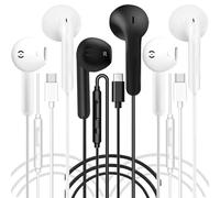 Confezione da 3 cuffie USB C con cavo, auricolari USB C tipo C, auricolari in-ear cablati con microfono e controllo del volume per iPhone 15 Plus Samsung Galaxy S23 S22 S21 FE iPad Pro Huawei Google