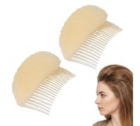 Confezione da 3 cuscinetti piccoli per capelli con pettine (beige, grande)