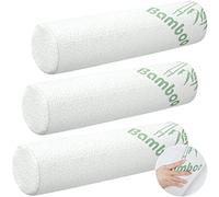 Confezione da 3 cuscini cilindrici in memory foam per cervicale, in bambù, per letto, con copertura rimovibile e lavabile, per dormire, viaggi, yoga, gambe lombari, 45 x 10 cm