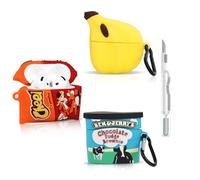 Confezione da 3 custodie in silicone per AirPods 4 auricolari senza fili, per auricolari AirPods 4th generazione, con kit per la pulizia, custodia protettiva e moschettone per uomini e donne