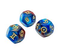 Confezione da 3 dadi colorati in resina per divinazione con finitura glitterata, per giochi di ruolo mistici e orientamenti, dadi professionali bilanciati per divinazione