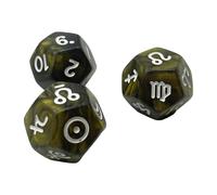Confezione da 3 dadi colorati in resina per divinazione con finitura glitterata, per giochi di ruolo mistici e orientamenti, dadi professionali bilanciati per divinazione