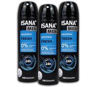 Confezione da 3 deodorante spray ISANA MEN Fresh 24, 3 x 150 ml