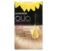 Confezione da 3 di Garnier Olia Permanent Hair Colour, tintura permanente per capelli, biondo chiaro 9.0 [etichetta in inglese]