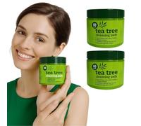 Confezione da 3 dischetti detergenti per il viso Tea Tree - 3 x 60 pezzi (180 tamponi totali), salviette riutilizzabili struccanti e toner anti-imperfezioni. Pulizia profonda e controllo dell'olio per