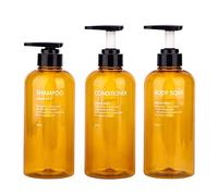 Confezione da 3 dispenser per bottiglie di shampoo, da 500 ml, in plastica vuota con pompa per bagno, cucina o hotel, dispenser liquido ricaricabile per lozione, gel doccia e balsamo