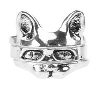 Confezione da 3 eleganti anelli senza peli a forma di gatto, set di anelli unisex per le dita dei gatti, gioielli per le dita dei gatti per feste e appuntamenti alla moda senza peli, Misura unica