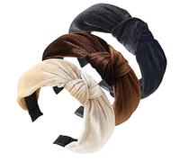 Confezione da 3 fasce per capelli da donna annodate elastiche per capelli, accessori per capelli alla moda per ragazze adulte donne graziose fasce per capelli con nodo superiore - 12711