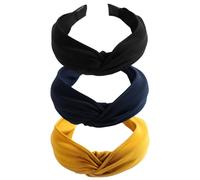 Confezione da 3 fasce per capelli da donna annodate elastiche per capelli, accessori per capelli alla moda per ragazze adulte donne graziose fasce per capelli con nodo superiore - 12711