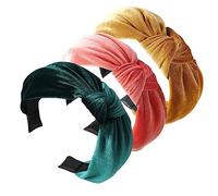 Confezione da 3 fasce per capelli da donna annodate elastiche per capelli, accessori per capelli alla moda per ragazze adulte donne graziose fasce per capelli con nodo superiore - 12711