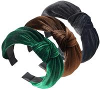 Confezione da 3 fasce per capelli da donna annodate elastiche per capelli, accessori per capelli alla moda per ragazze adulte donne graziose fasce per capelli con nodo superiore - 12711