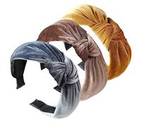 Confezione da 3 fasce per capelli da donna annodate elastiche per capelli, accessori per capelli alla moda per ragazze adulte donne graziose fasce per capelli con nodo superiore - 12711