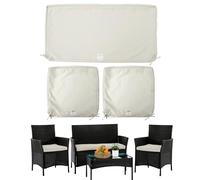 Confezione da 3 federe di ricambio per cuscini da esterno adatte per 4 pezzi a 3 posti in vimini e rattan, set di conversazione per sedie e divani, impermeabili, 38 x 19 x 2, 19 x 19 x 2, solo federe